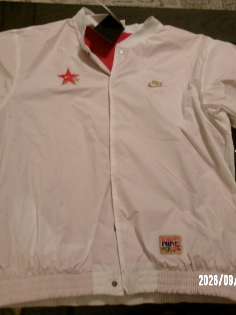 NWT Men's Nike Hoops Authentic Short Sleeve Snap Button Warm Up Jacket Small USA